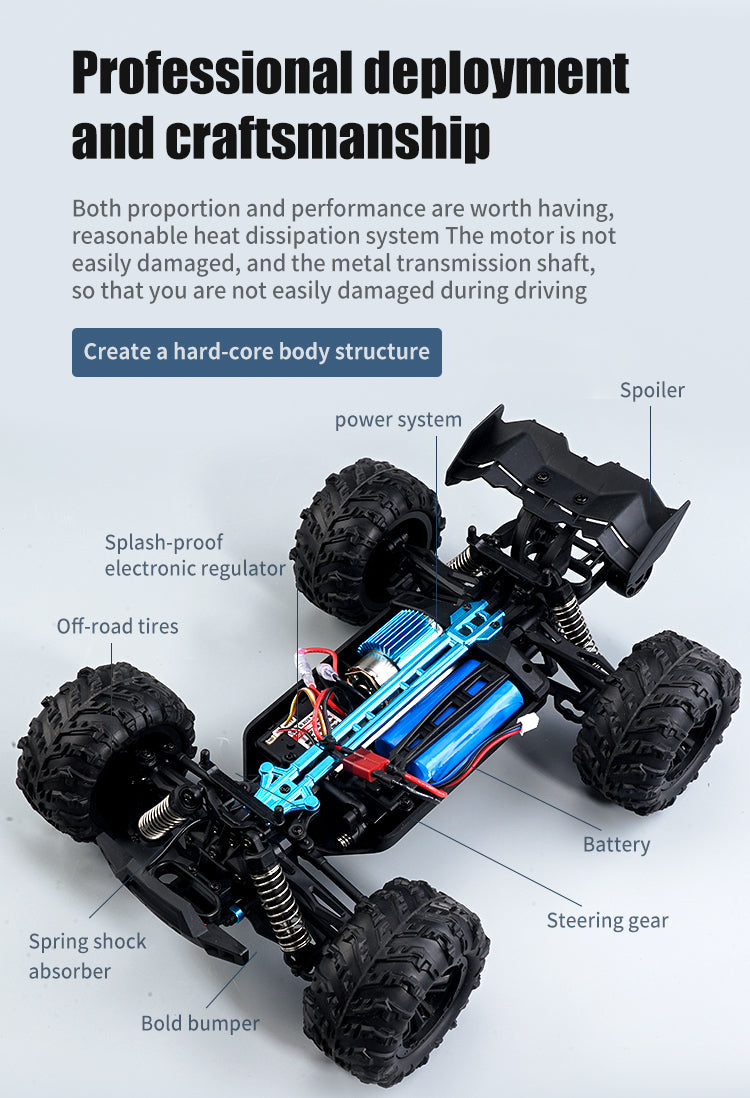 Rapidly: The Durable Speedster RC Car (38 KM/H) with Optional Additional Battery Upgrade Rapidly: The Durable Speedster RC Car (38 KM/H) with Optional Additional Battery Upgrade